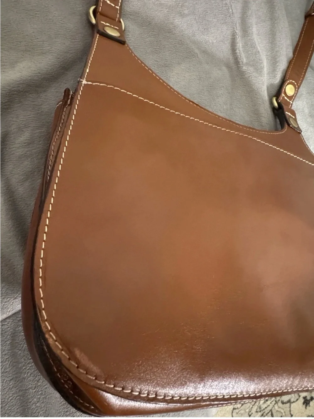 Patricia Nash Saddle Crossbody Bag in Cognac Brown